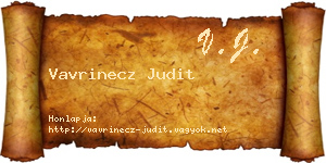 Vavrinecz Judit névjegykártya